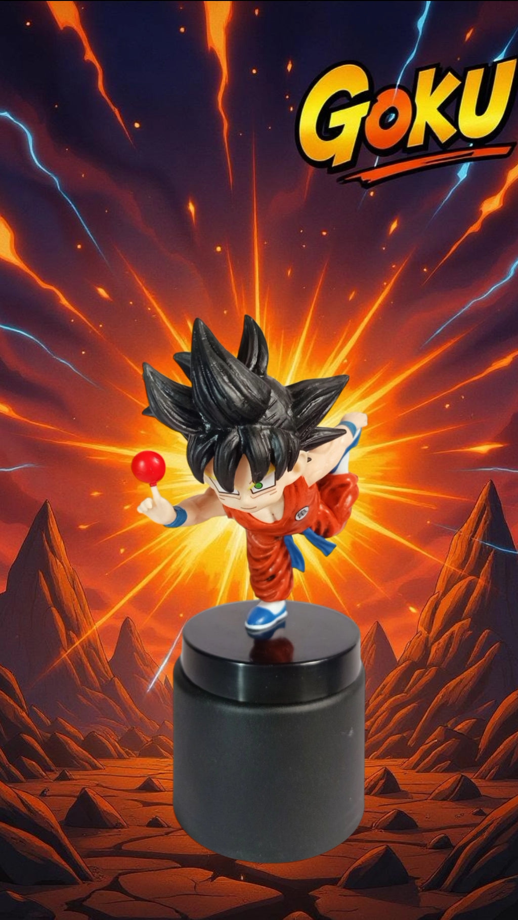 Dragon Ball Kid Goku Running with Candy Collectible Figure