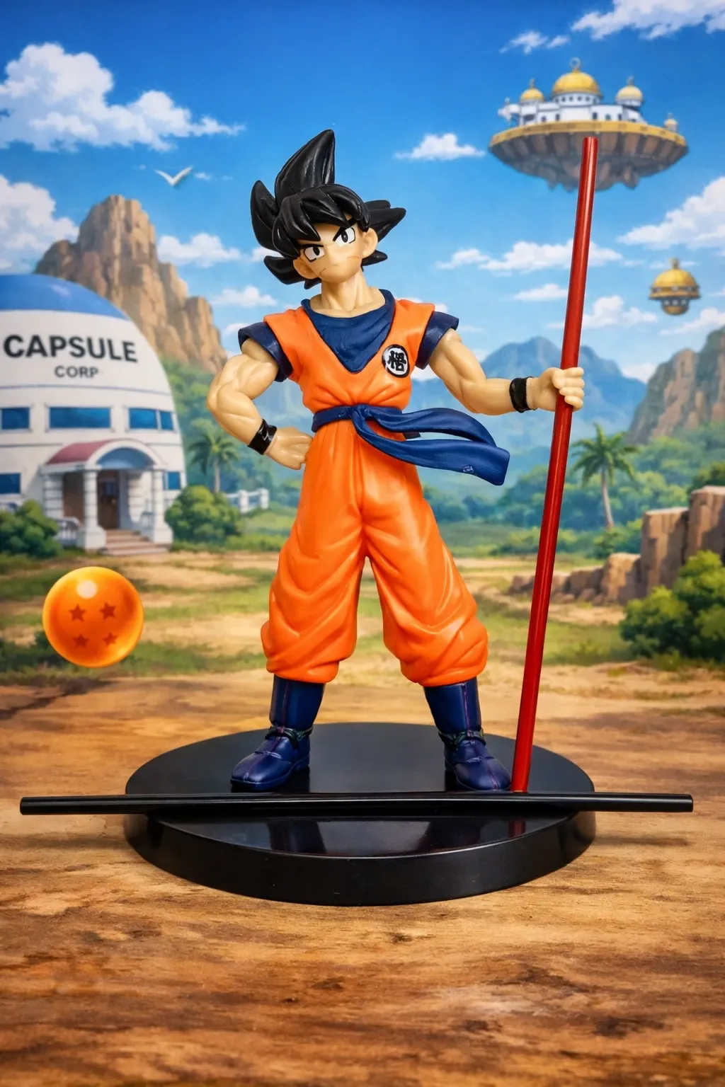 Goku Action Figure 20 cm – Dragon Ball Anime Collectible Statue with Power Pole